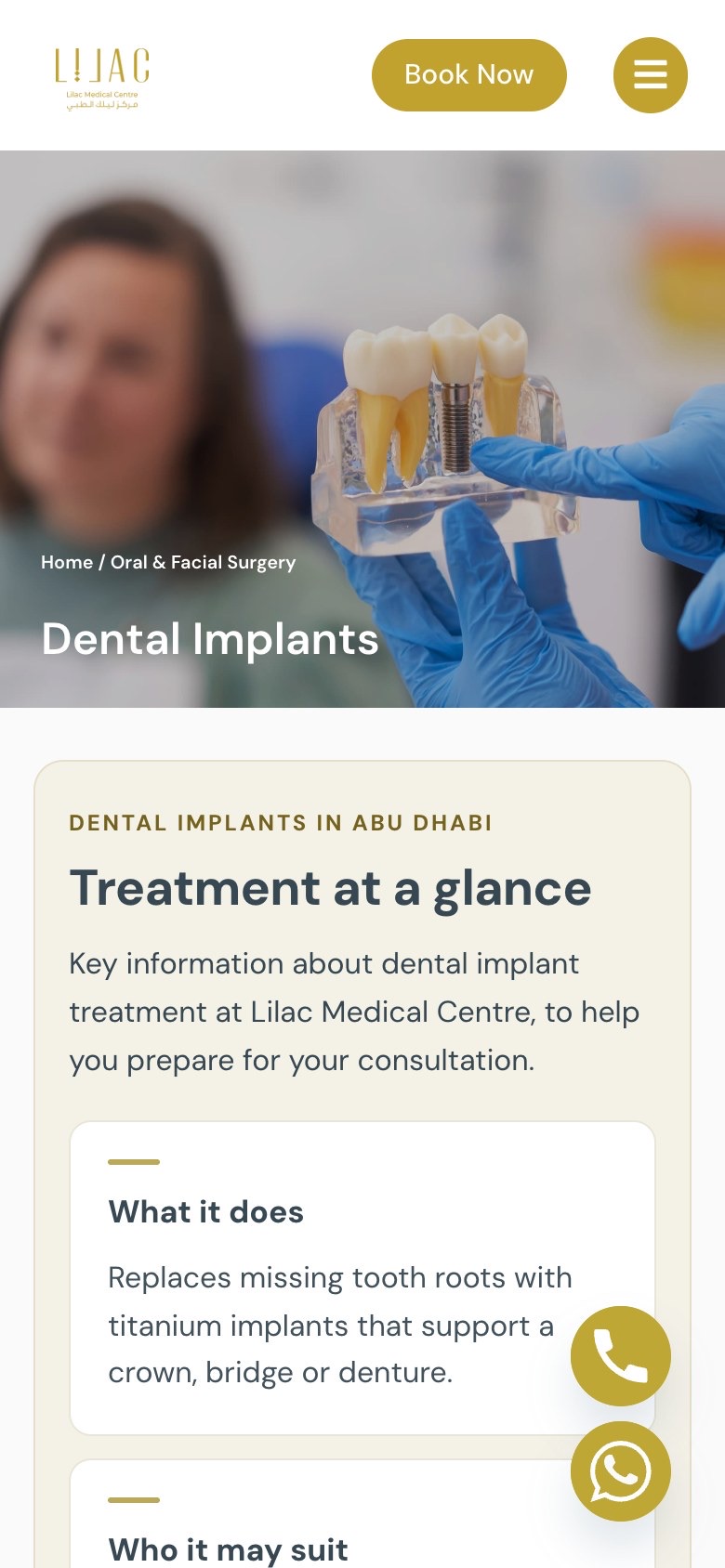 Dental implants landing page