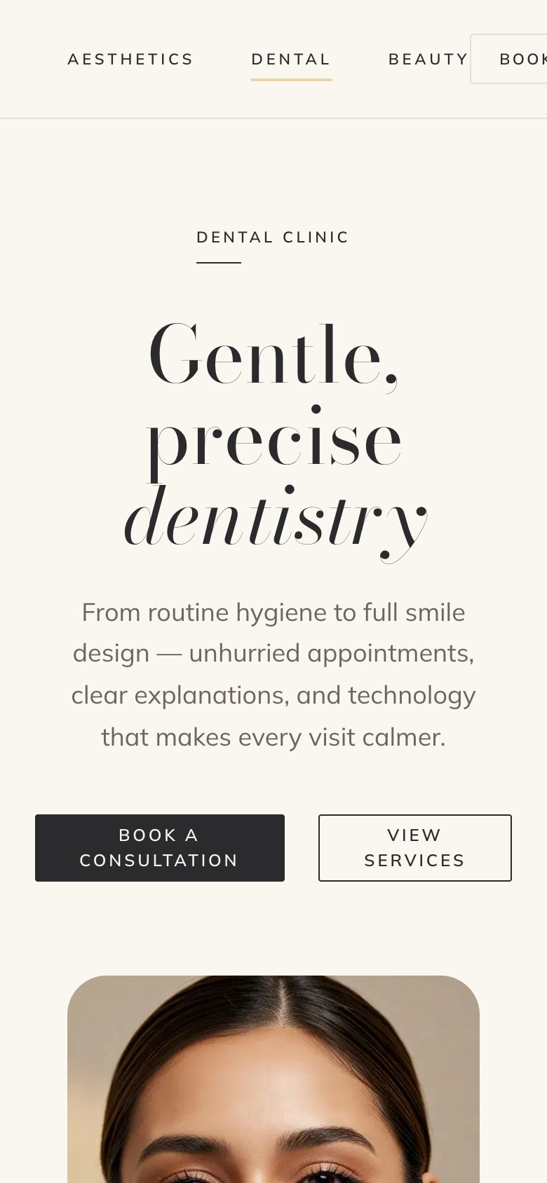 Zieda’s Dental Clinic page on a phone