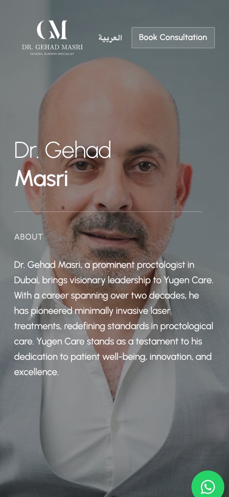 Surgeon-led site landing page