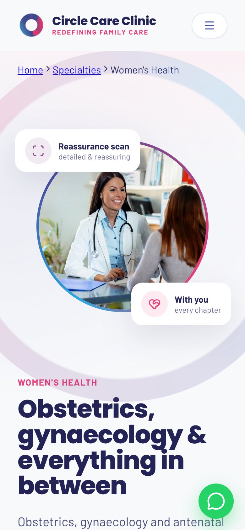 Women’s health landing page