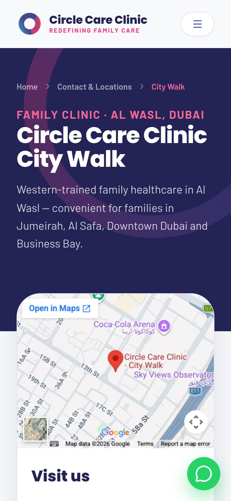 City Walk landing page