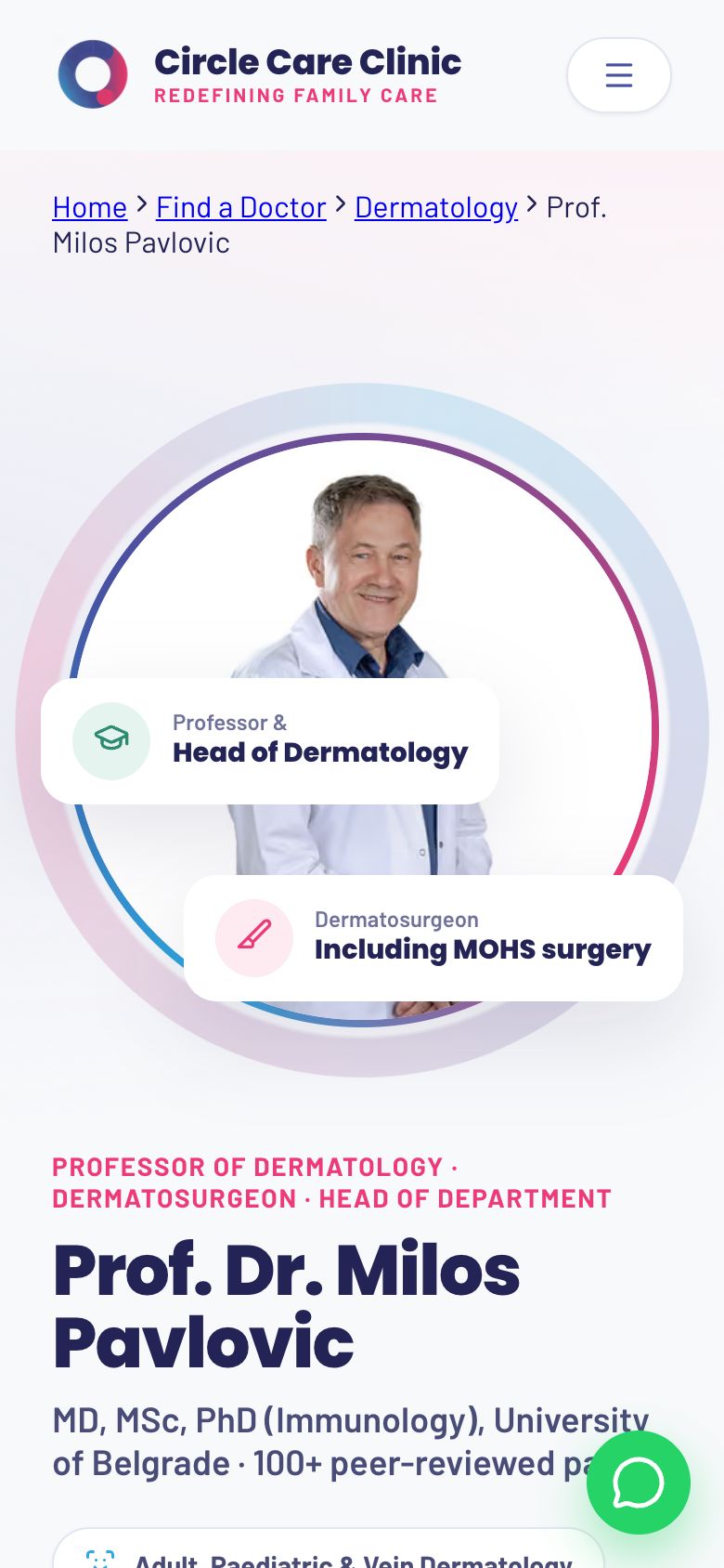 Prof. Milos Pavlovic landing page