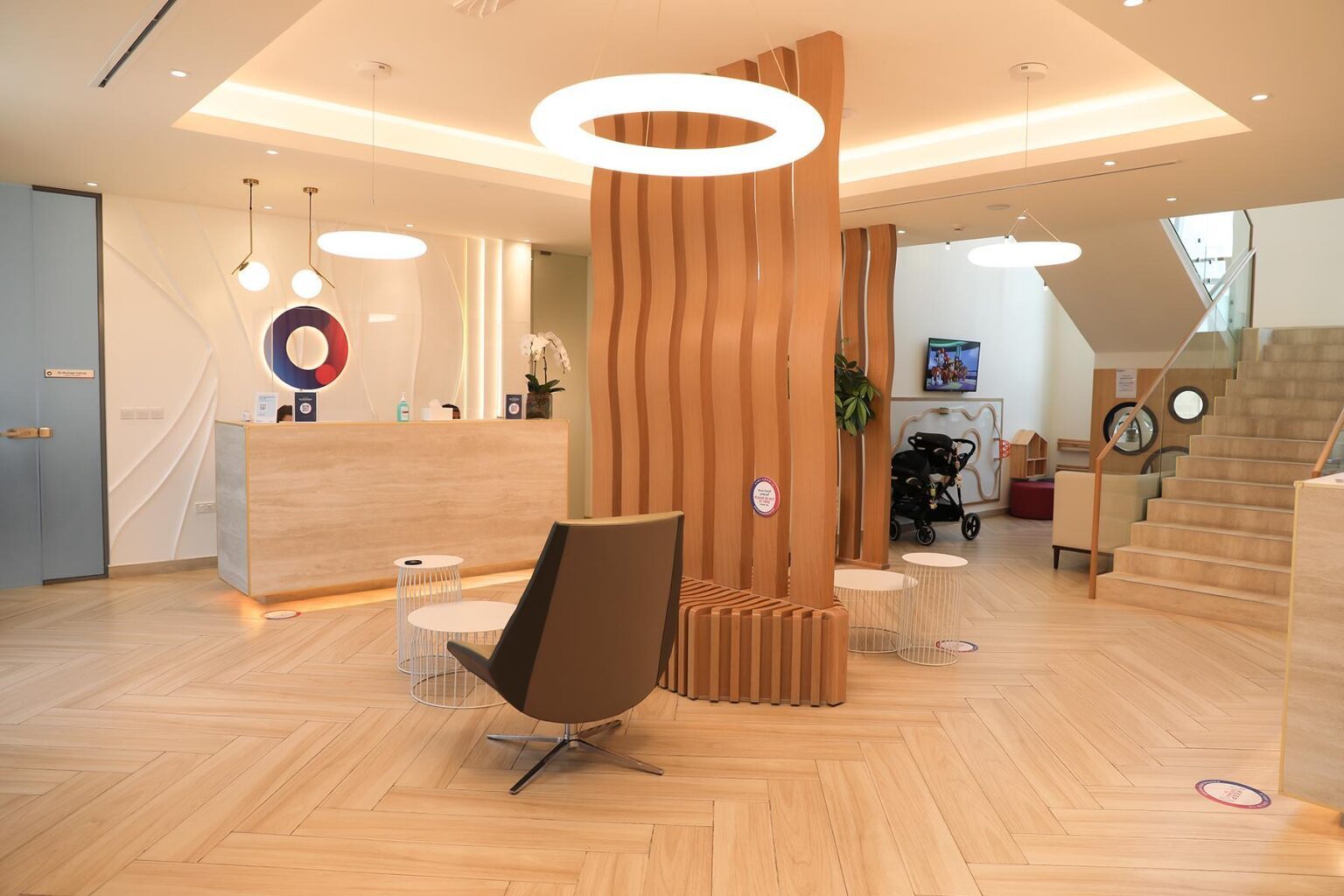 The reception and waiting area