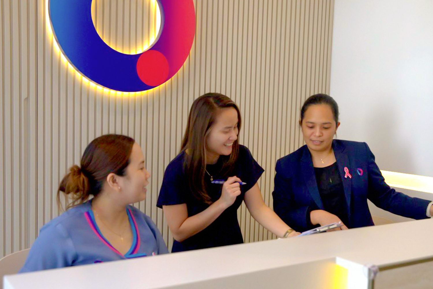 Circle Care Clinic’s reception team at the front desk