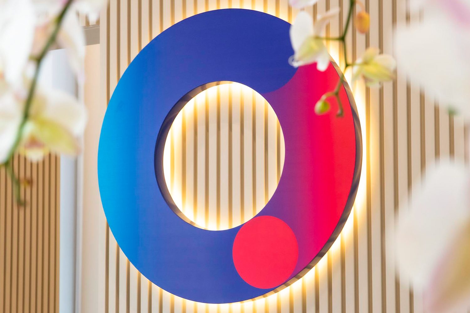 The Circle Care ring logo on the reception wall