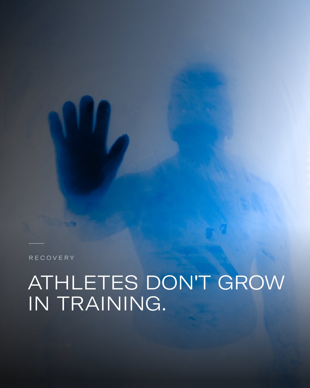 RESYNC Instagram carousel cover about recovery for athletes, with the cryotherapy chamber