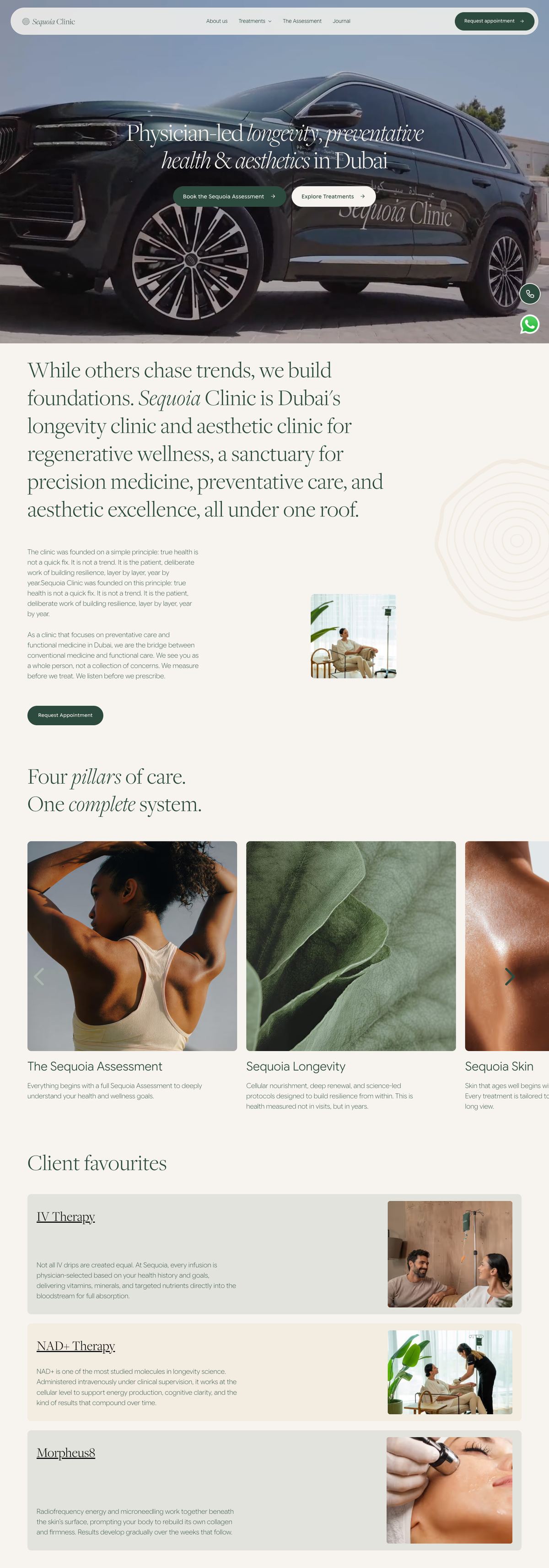 Sequoia Clinic Home landing page, sequoiaclinic.ae