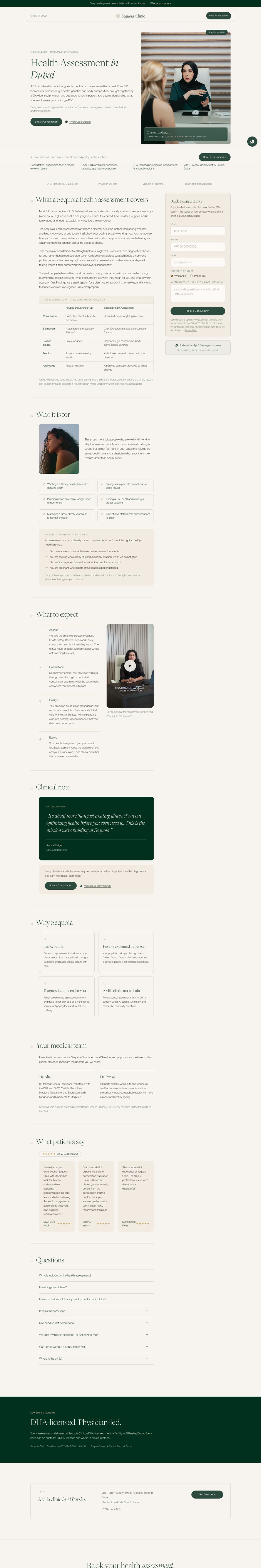 Sequoia Clinic Health assessment landing page, Longevity campaign